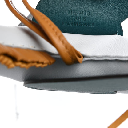 Hermes Milo Lambskin Grigri Rodeo Pegase Horse Bag Charm MM Bleu Brume Sesame Vert Bosphore 3 of 4