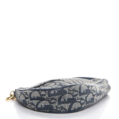 Christian Dior Monogram Mini Saddle Pochette Navy 4 of 7