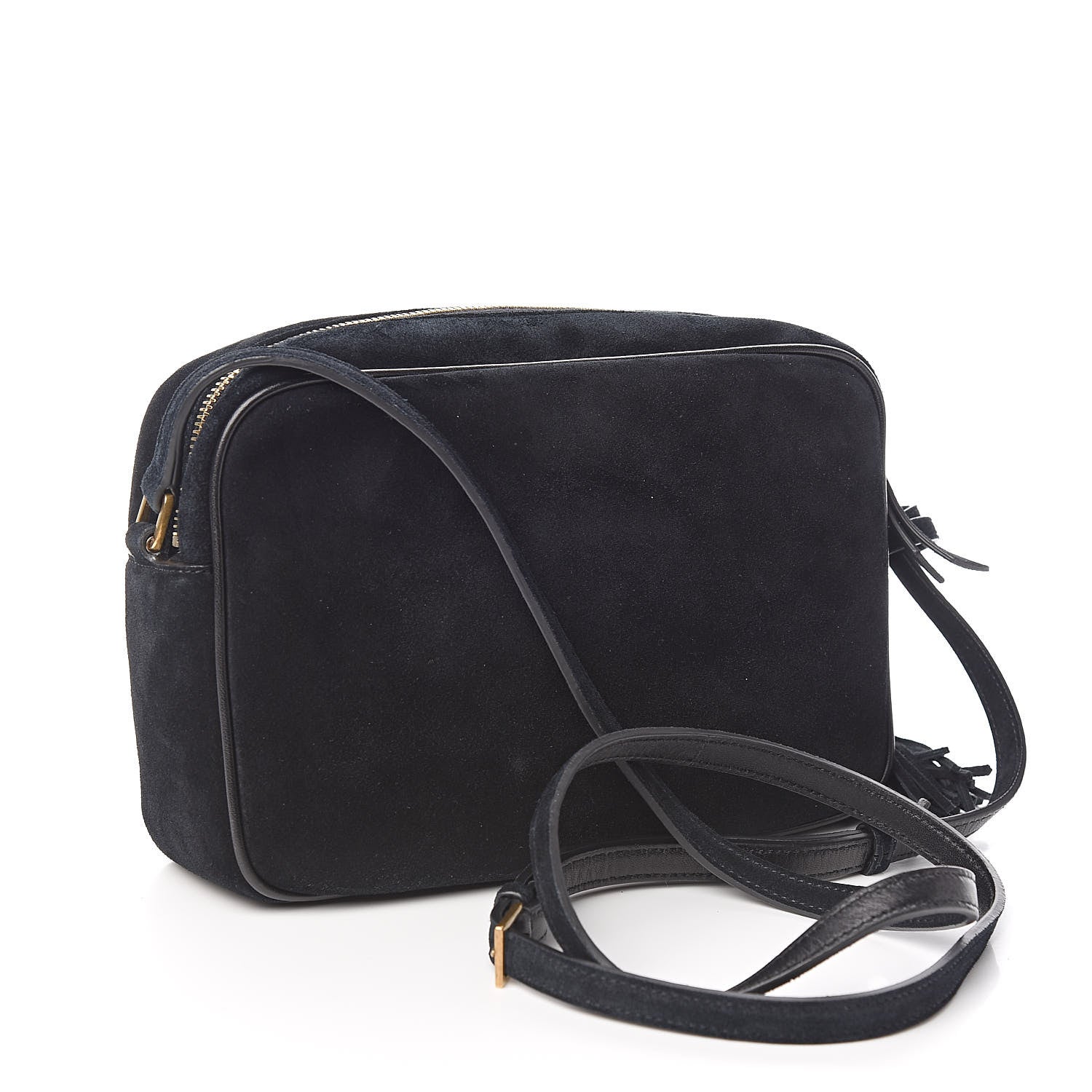 Saint Laurent Suede Crystal Camera Bag Black 3 of 10