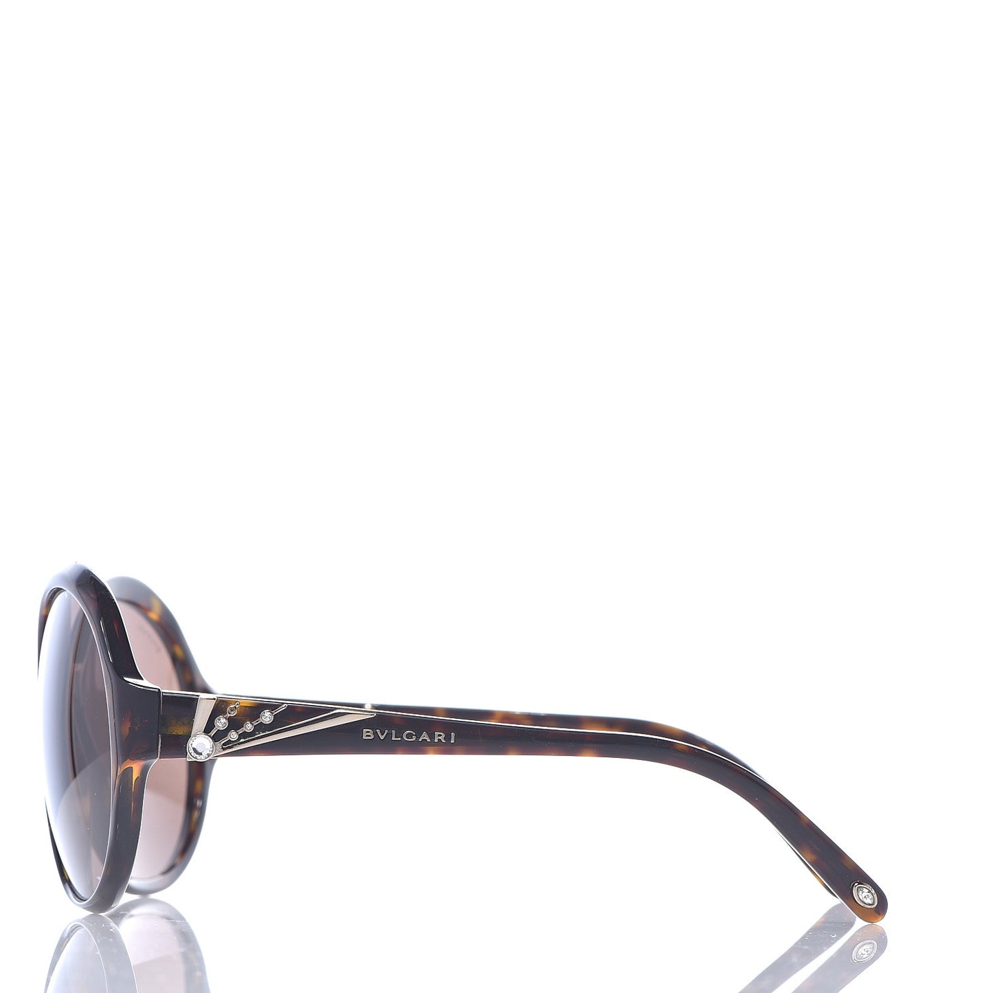 Round Crystal Sunglasses 8033-B Tortoise