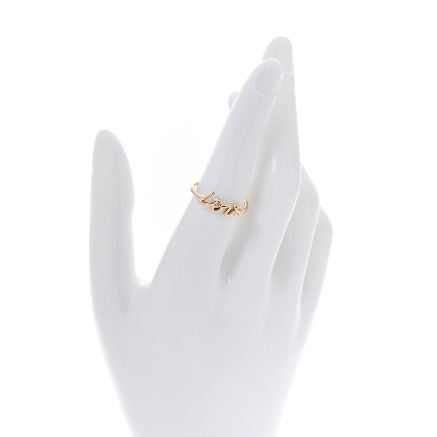 18K Yellow Gold Mini Paloma's Graffiti Love Ring 54 7