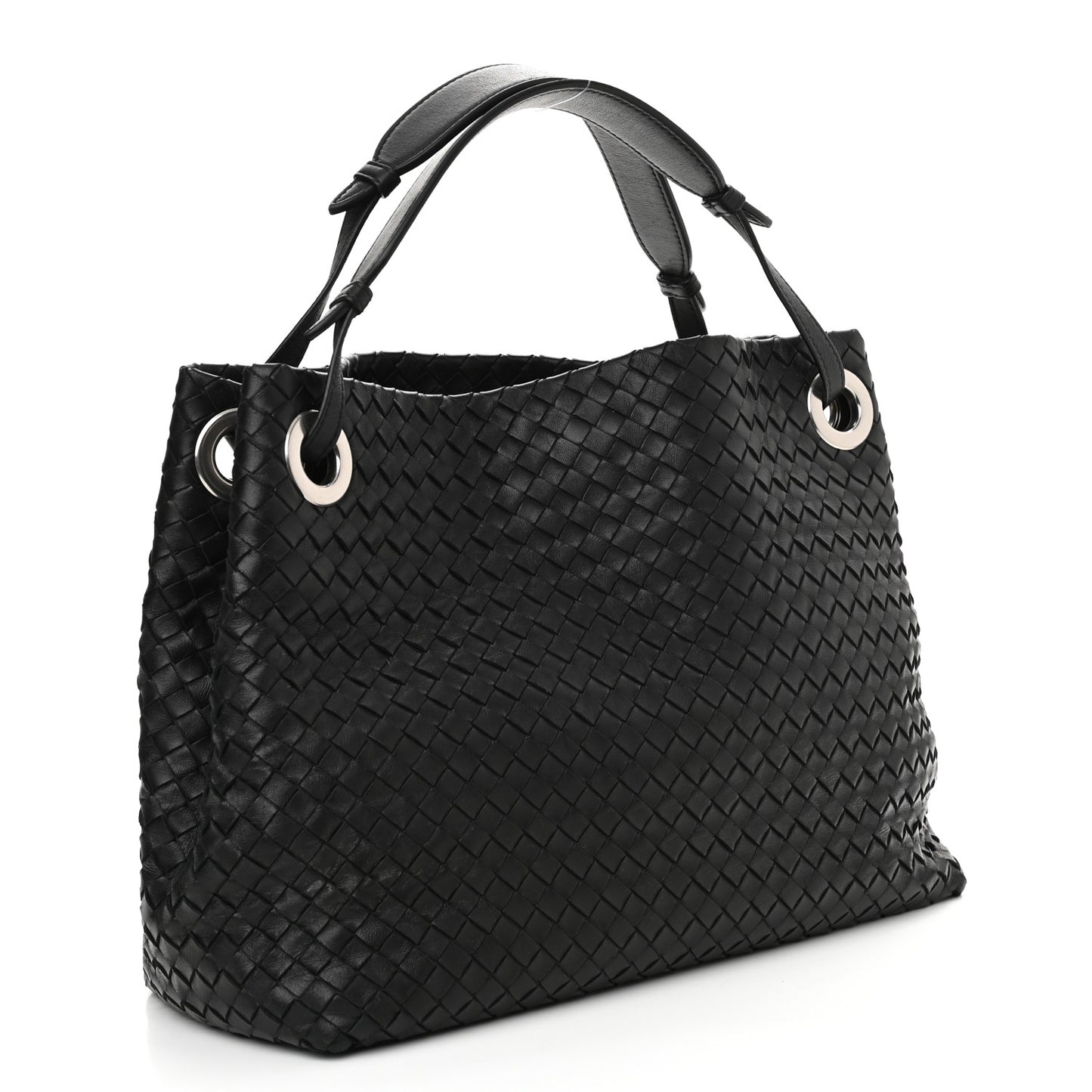 Nappa Intrecciato Medium Garda Bag Black