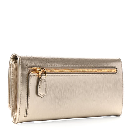 Prada Vitello Move Continental Flap Travel Wallet Pirite 3 of 9