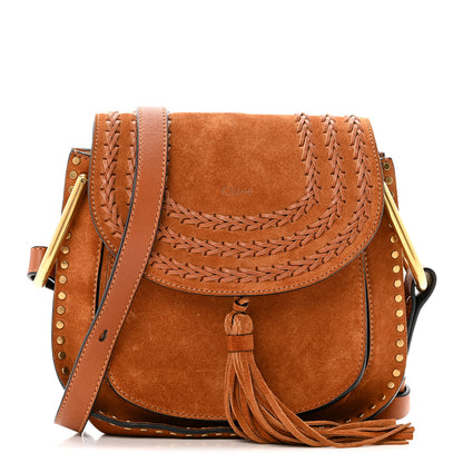 Chloe Suede Calfskin Braided Small Hudson Shoulder Bag Caramel 1 of 13