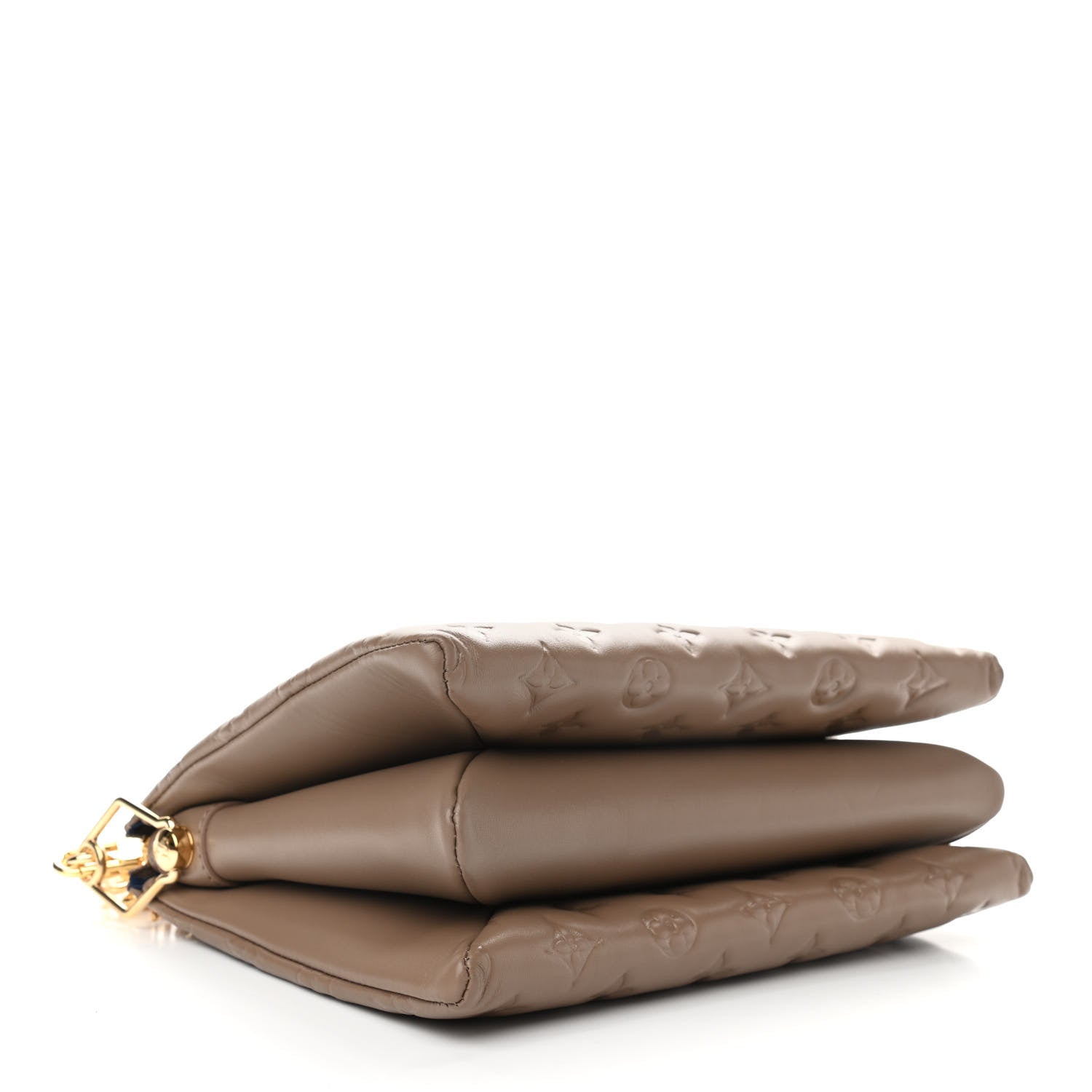 Louis Vuitton Lambskin Embossed Monogram Coussin PM Taupe 4 of 10