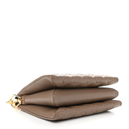 Louis Vuitton Lambskin Embossed Monogram Coussin PM Taupe 4 of 10