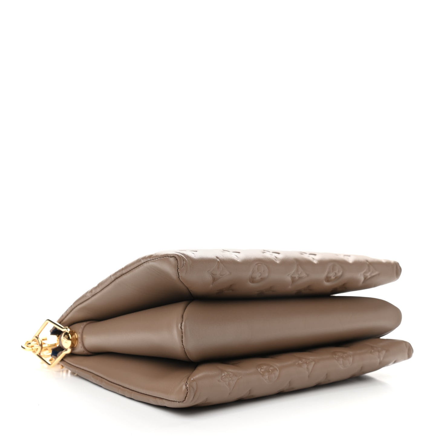 Lambskin Embossed Monogram Coussin PM Taupe