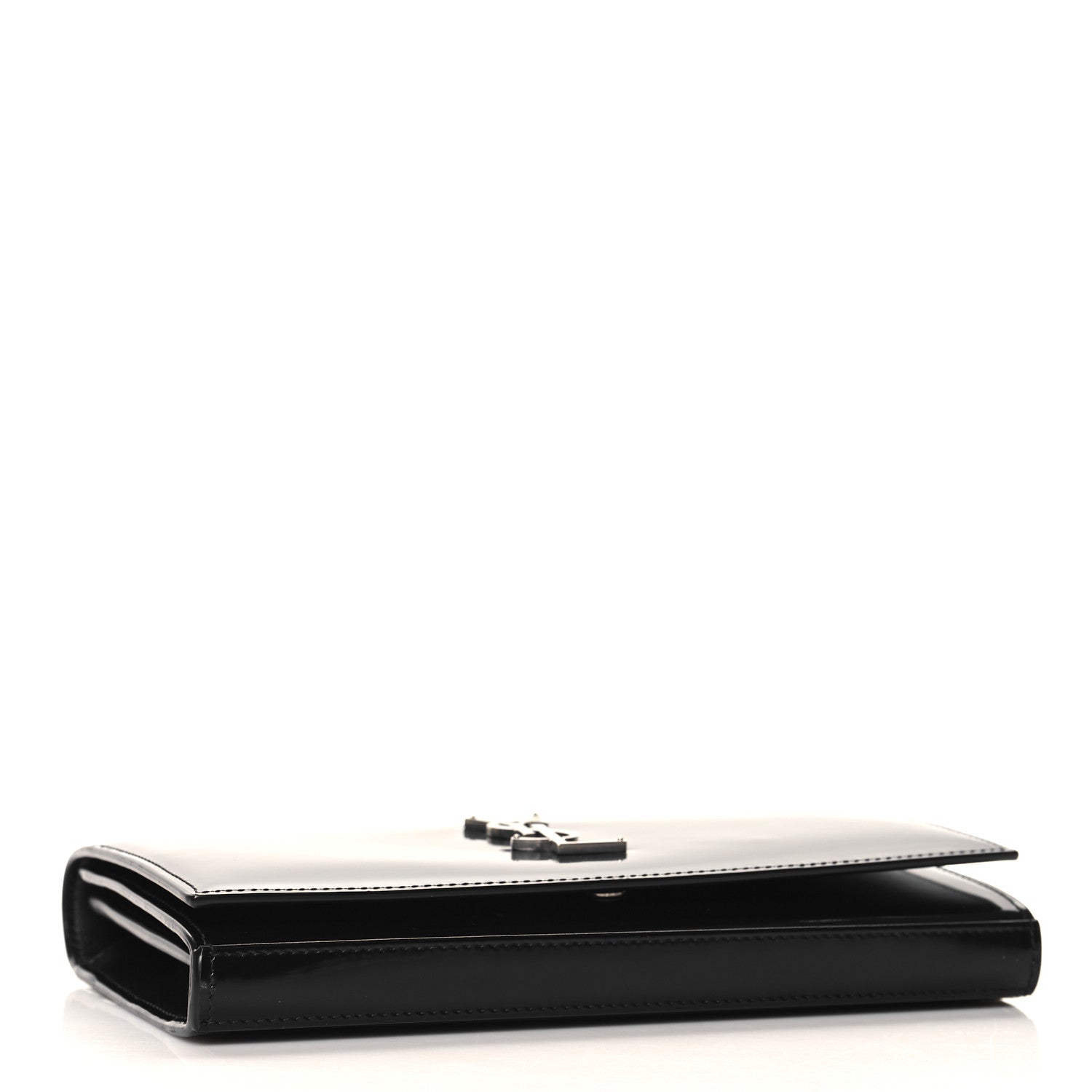 Saint Laurent Glazed Calfskin Cassandre Wallet On Chain WOC Black 4 of 9