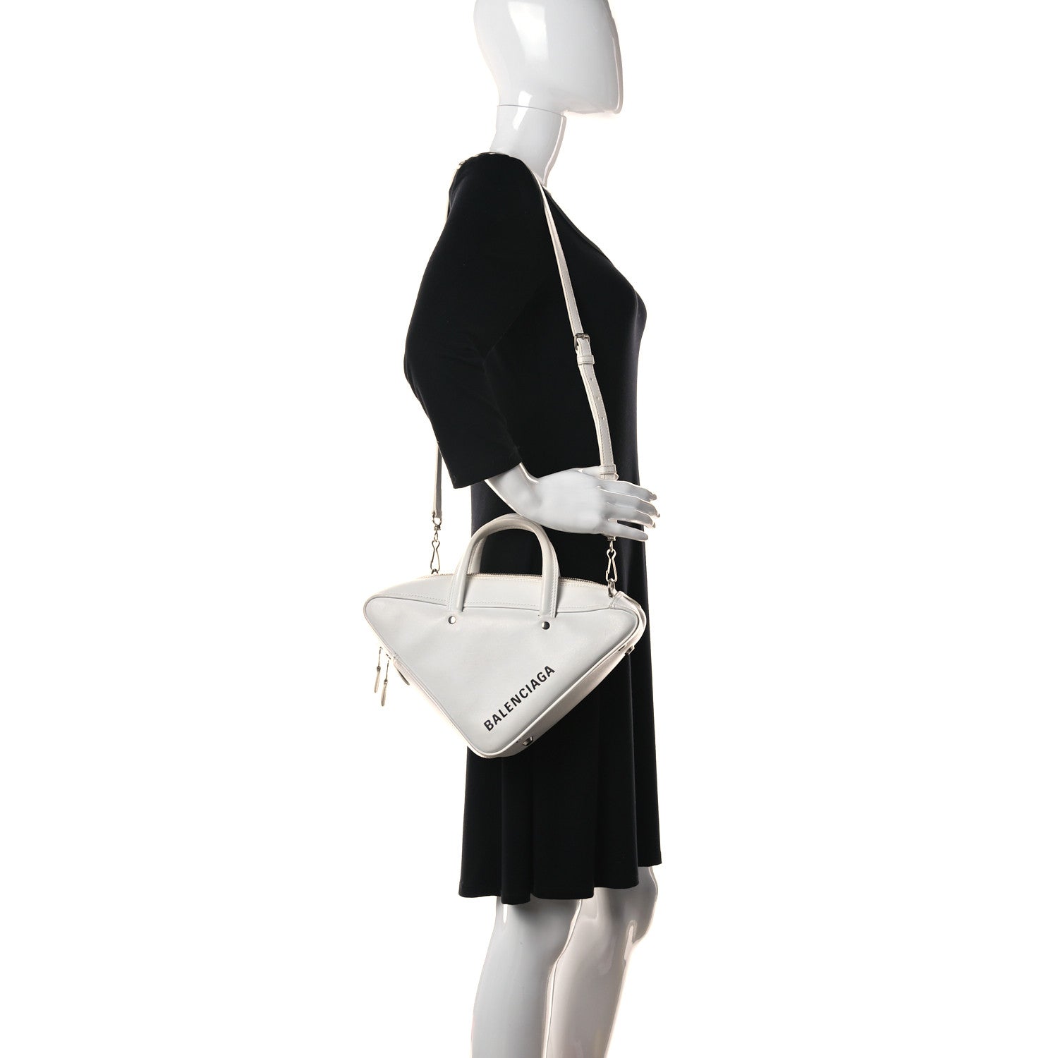 Balenciaga Calfskin S Triangle Duffle White 3 of 15