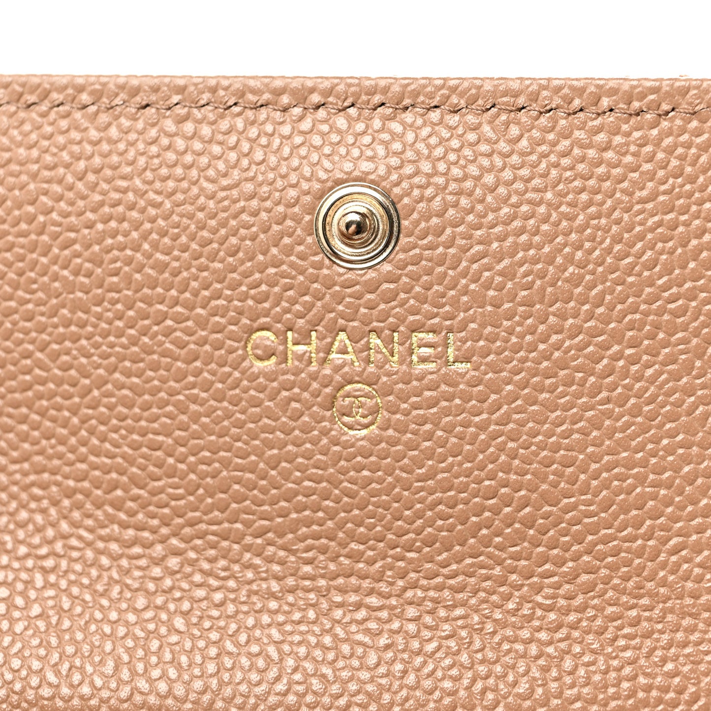 Caviar Quilted Multi Chain CC Flap Card Holder Beige