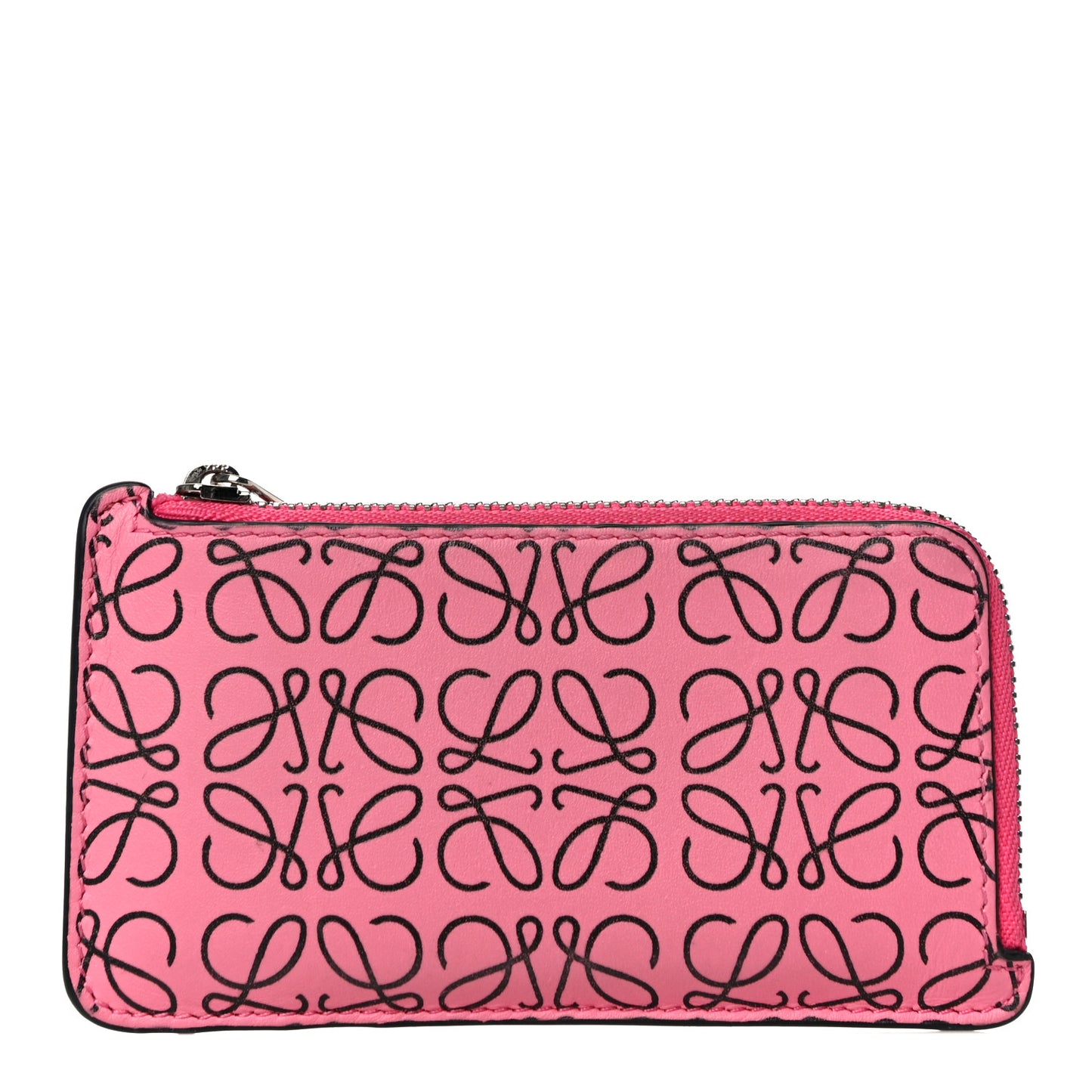 Engraved Calfskin Anagram Coin Card Holder Wild Rose