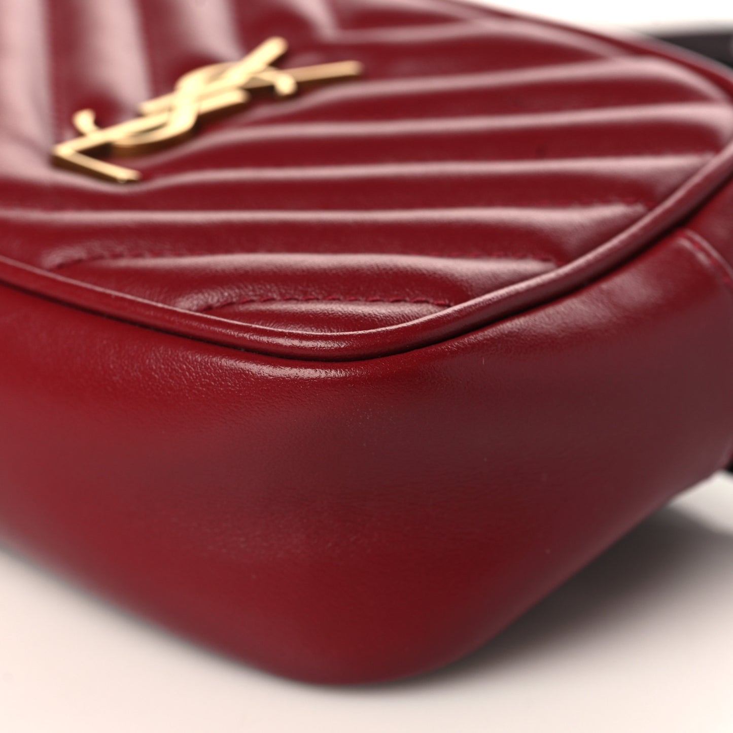 Calfskin Matelasse Monogram Lou Belt Bag Dark Legion Red