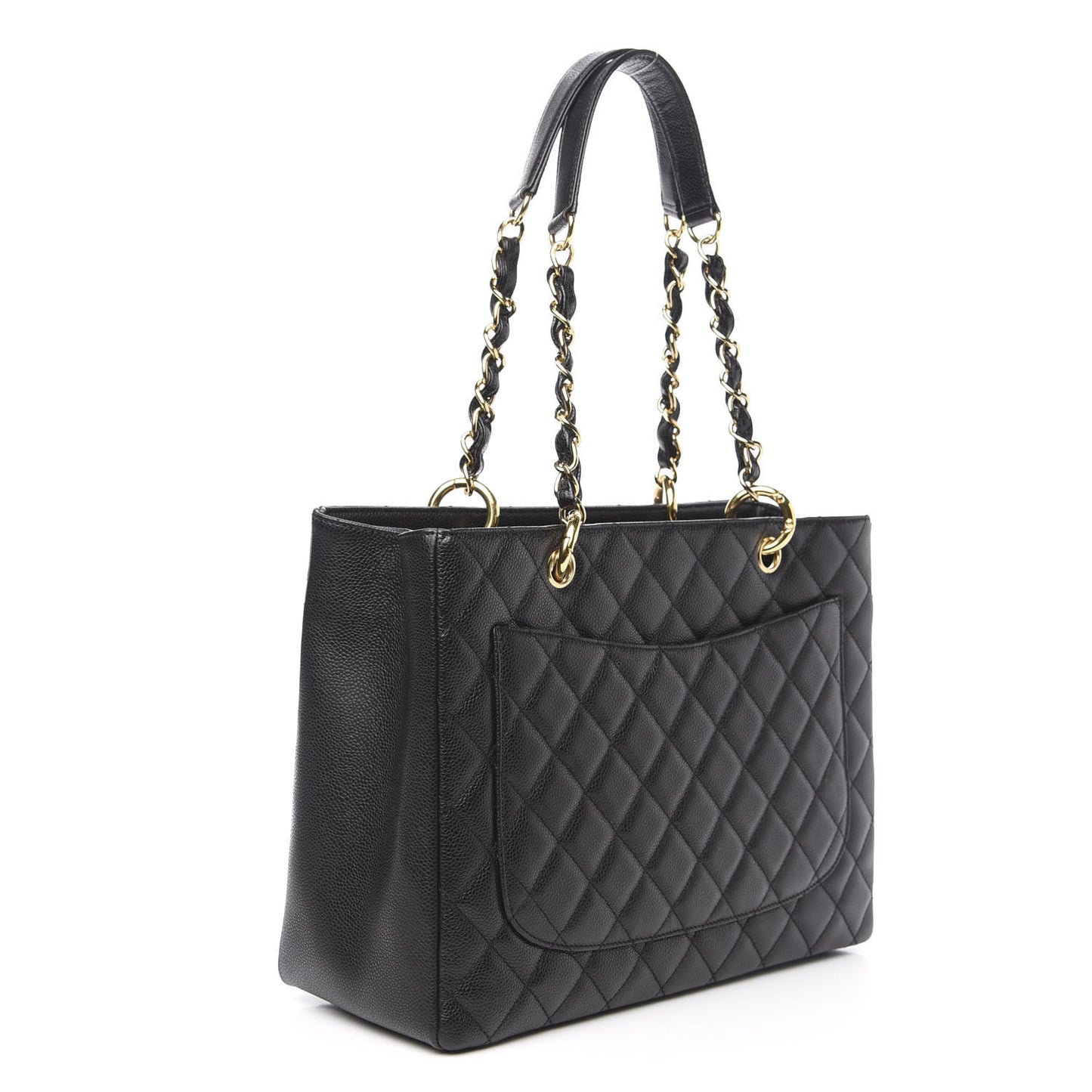 Caviar Quilted Grand Shopping Tote GST Black
