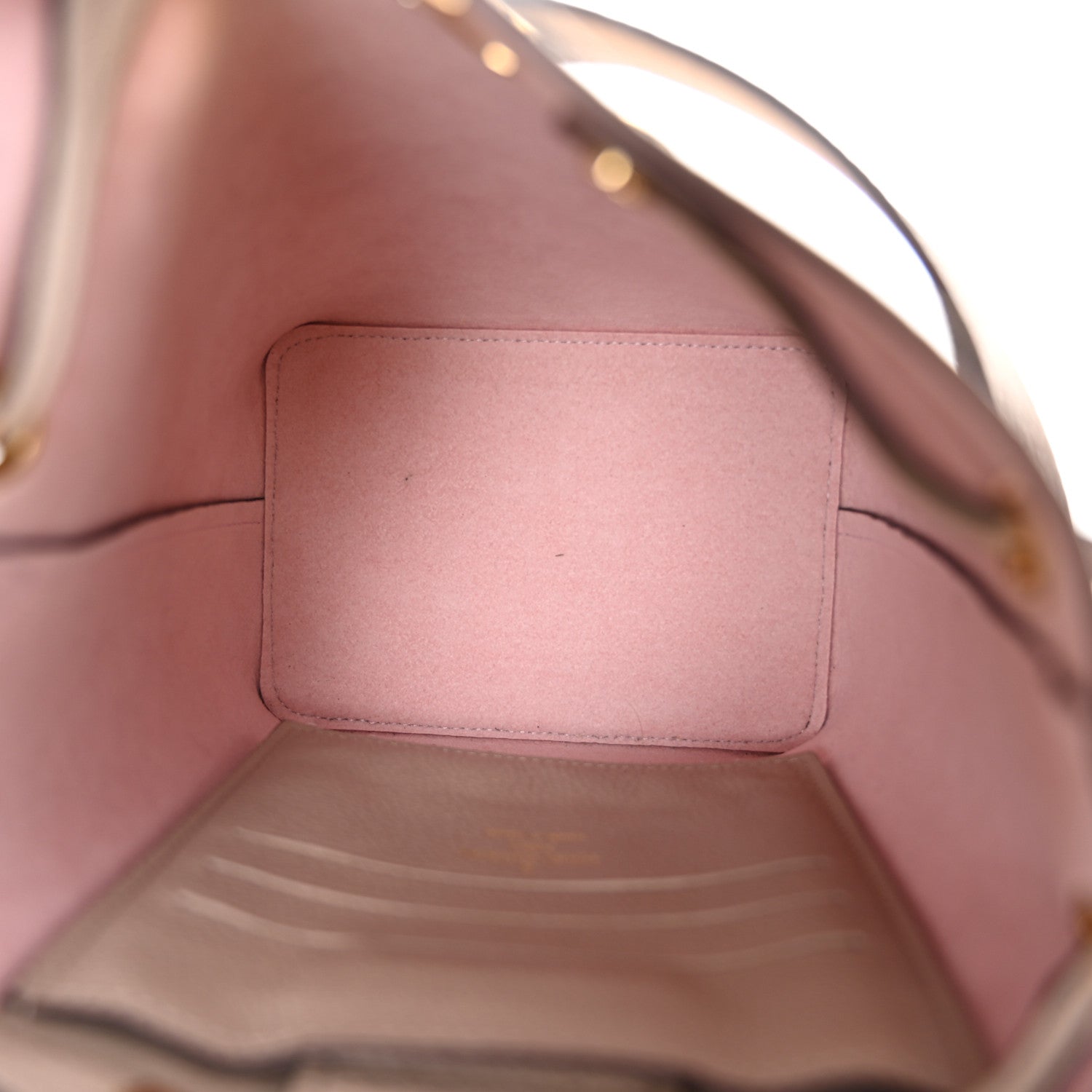 Louis Vuitton Calfskin Nano Lockme Bucket Greige 5 of 9
