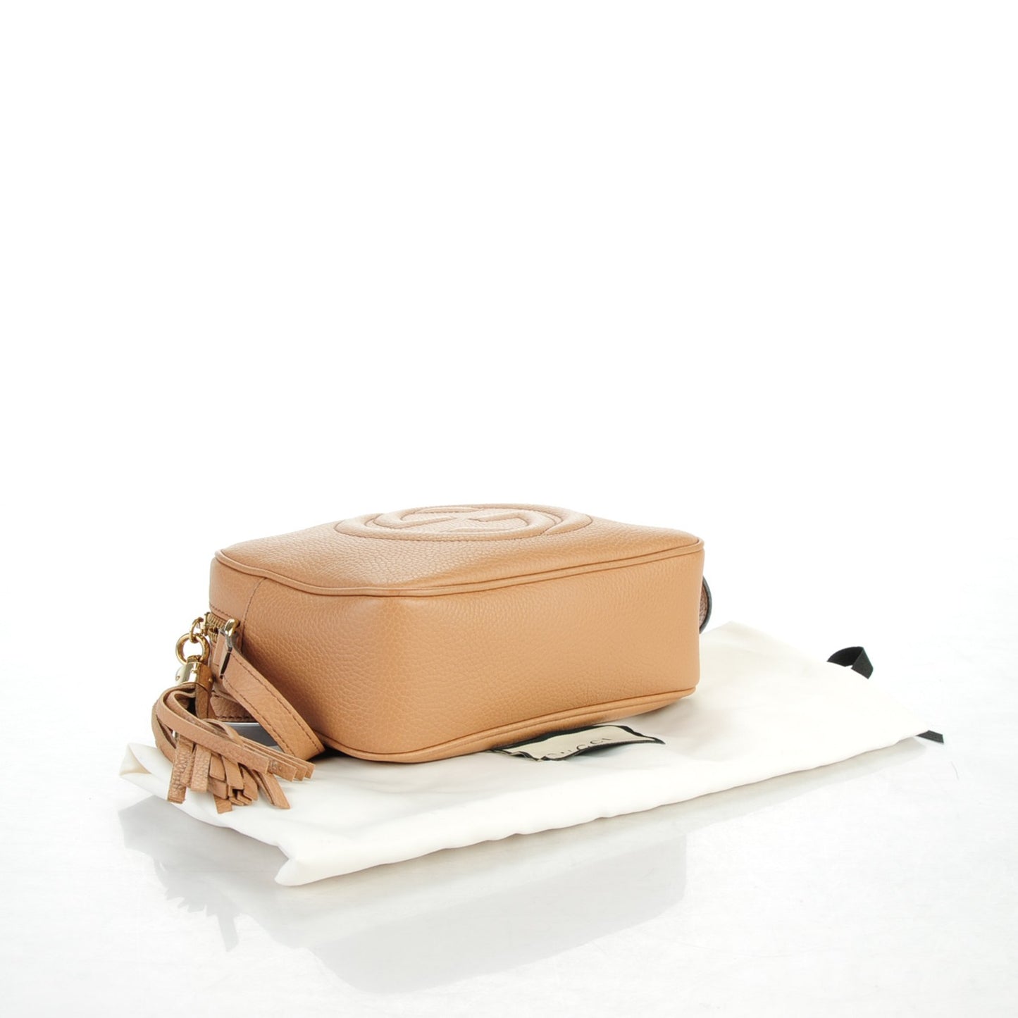 Pebbled Calfskin Small Soho Disco Bag Rose Beige