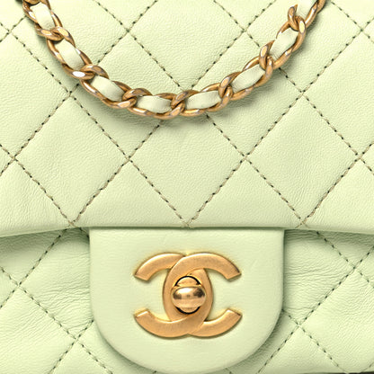 Chanel Lambskin Quilted Mini Rectangular Pearl Crush Flap Light Green 8 of 10