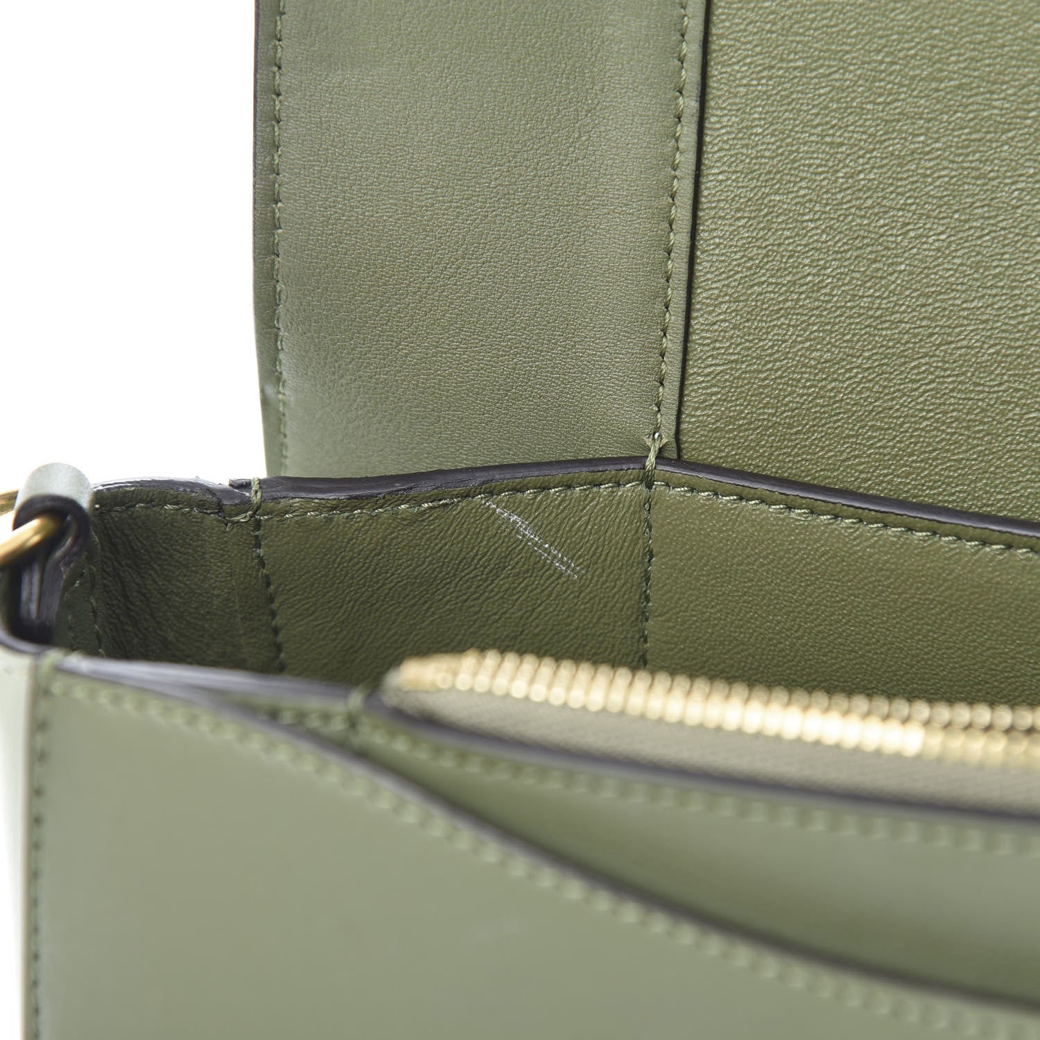 Celine Shiny Smooth Calfskin Medium Frame Shoulder Bag Olive Pastel Green 14 of 16