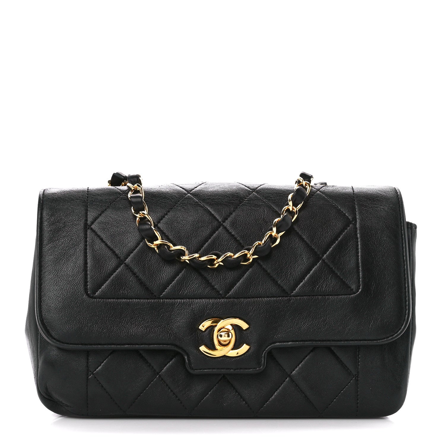 Chanel Lambskin Quilted Small Single Flap Black 1 of 11