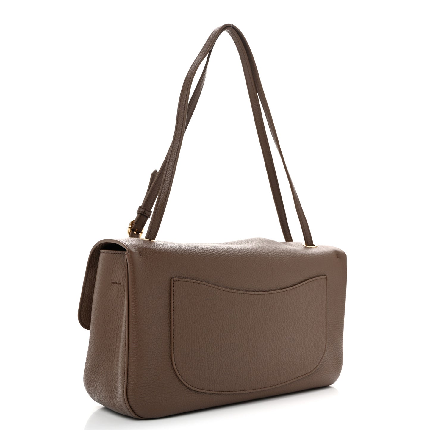 Grained Calfskin Small Souplissimo Maxi Flap Light Brown
