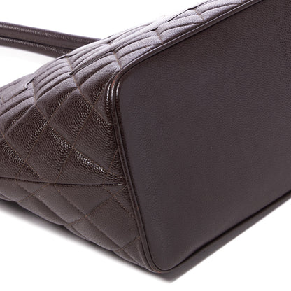 Chanel Caviar Quilted Medallion Tote Dark Brown 6 of 9