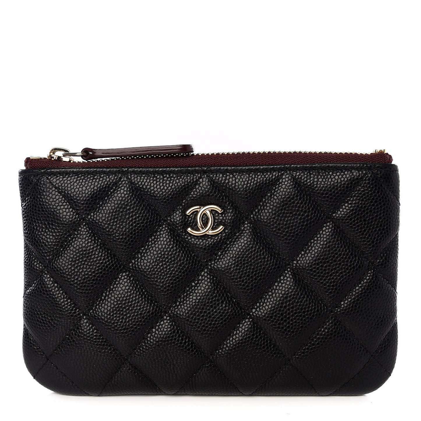 Caviar Quilted Small Cosmetic Case Black