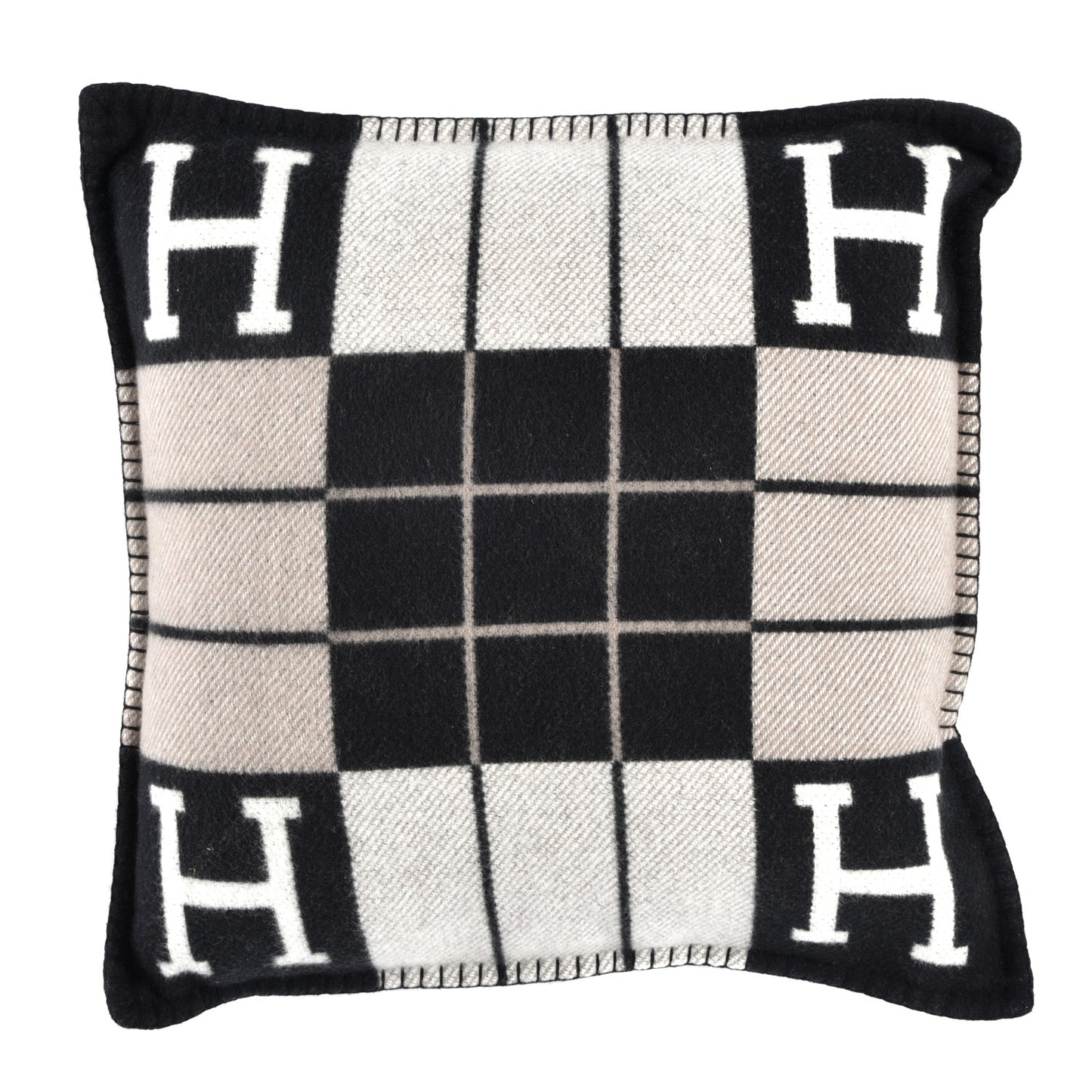 Wool Cashmere Avalon III Pillow PM Ecru Black