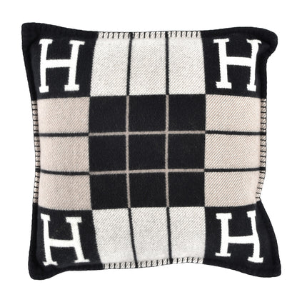Hermes Wool Cashmere Avalon III Pillow PM Ecru Black 1 of 3