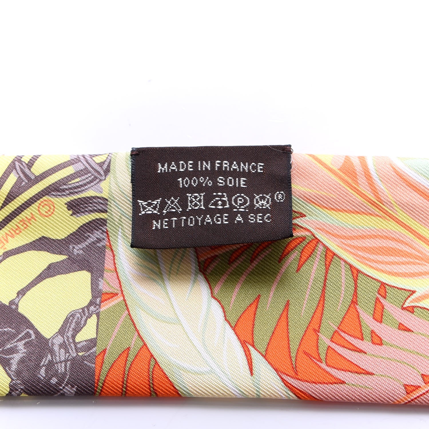 Hermes Silk Cheval Phoenix Twilly Orange Jaune Vif Vert 4 of 4