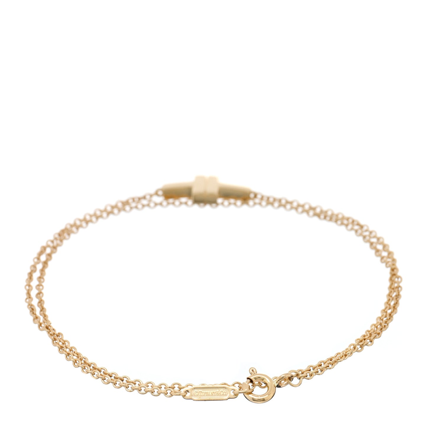 18K Yellow Gold T Double Chain Bracelet