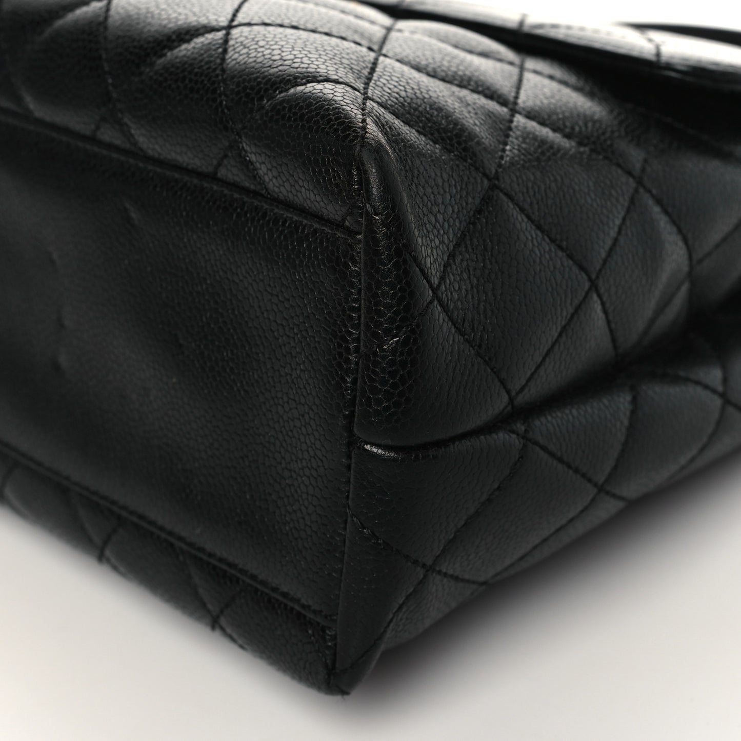 Caviar Quilted Jumbo Kelly Flap Black