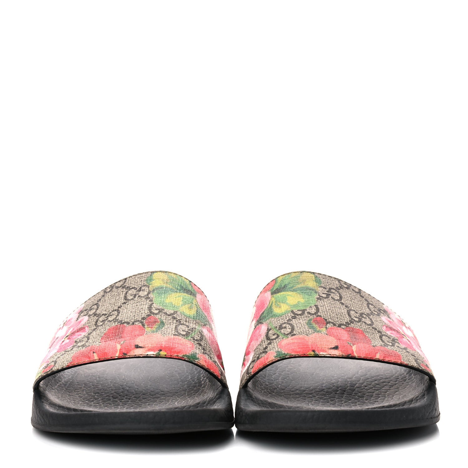Gucci GG Supreme Monogram Blooms Slide Sandals 37 Beige Multicolor 2 of 14