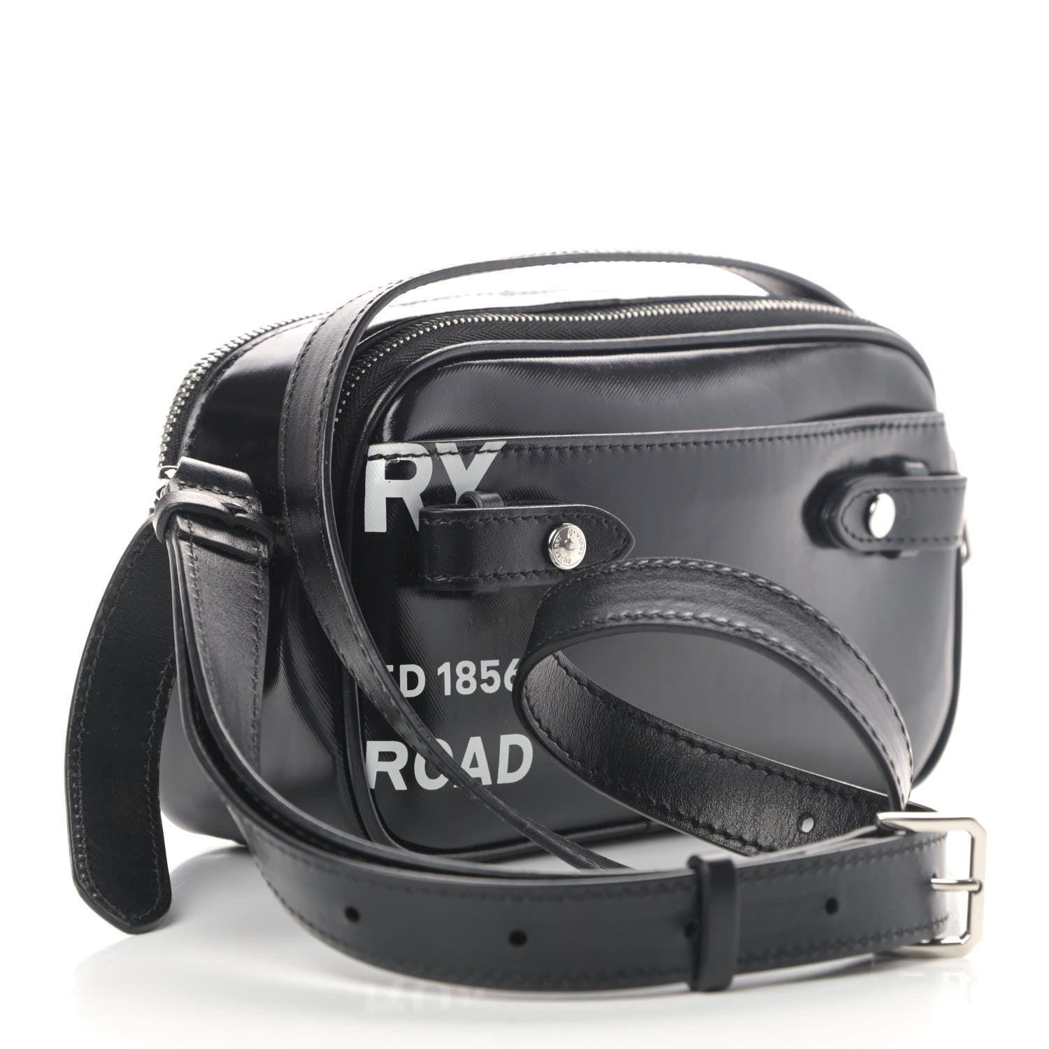 Burberry Coated Canvas Horseferry Print Micro Camera Bag Black 2 of 5