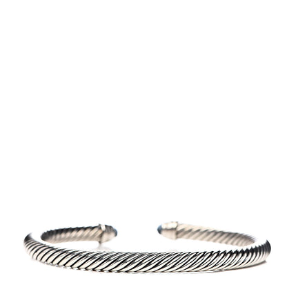 David Yurman Sterling Silver Diamond Blue Topaz 5mm Cable Classics Bracelet 3 of 6