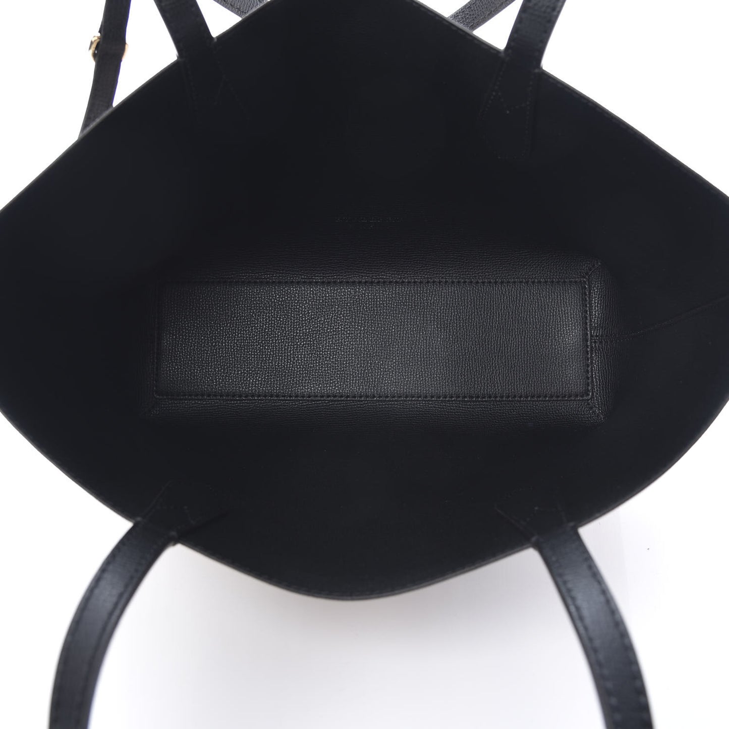 Grainy Calfskin Haymarket Check Small Reversible Tote Black