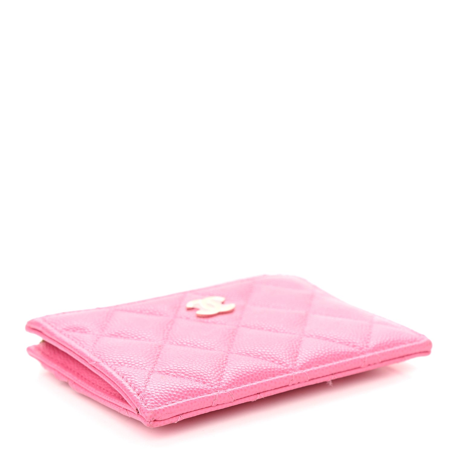 Chanel Caviar Quilted CC Zip Card Holder Pink 4 of 8