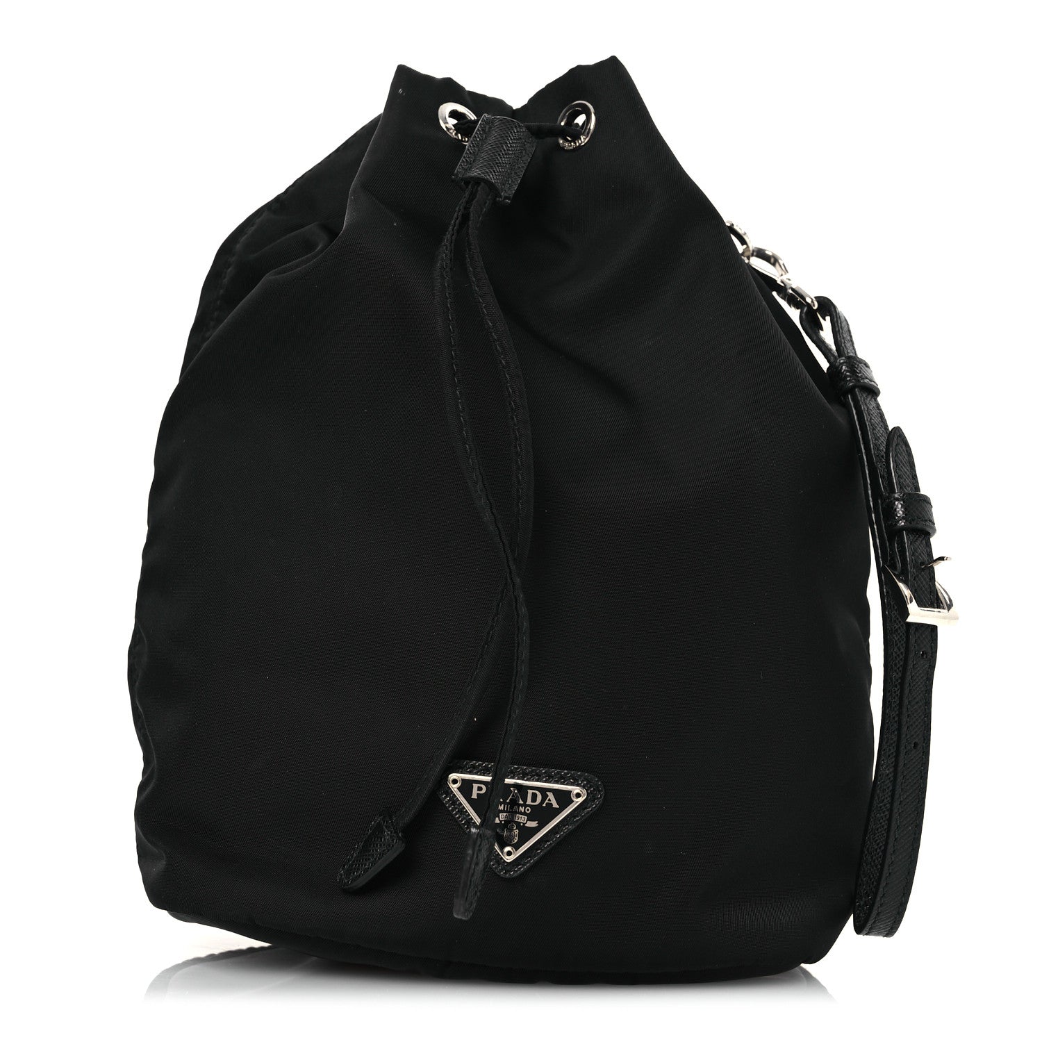Prada Nylon Vela Drawstring Wristlet Pouch Black 1 of 11