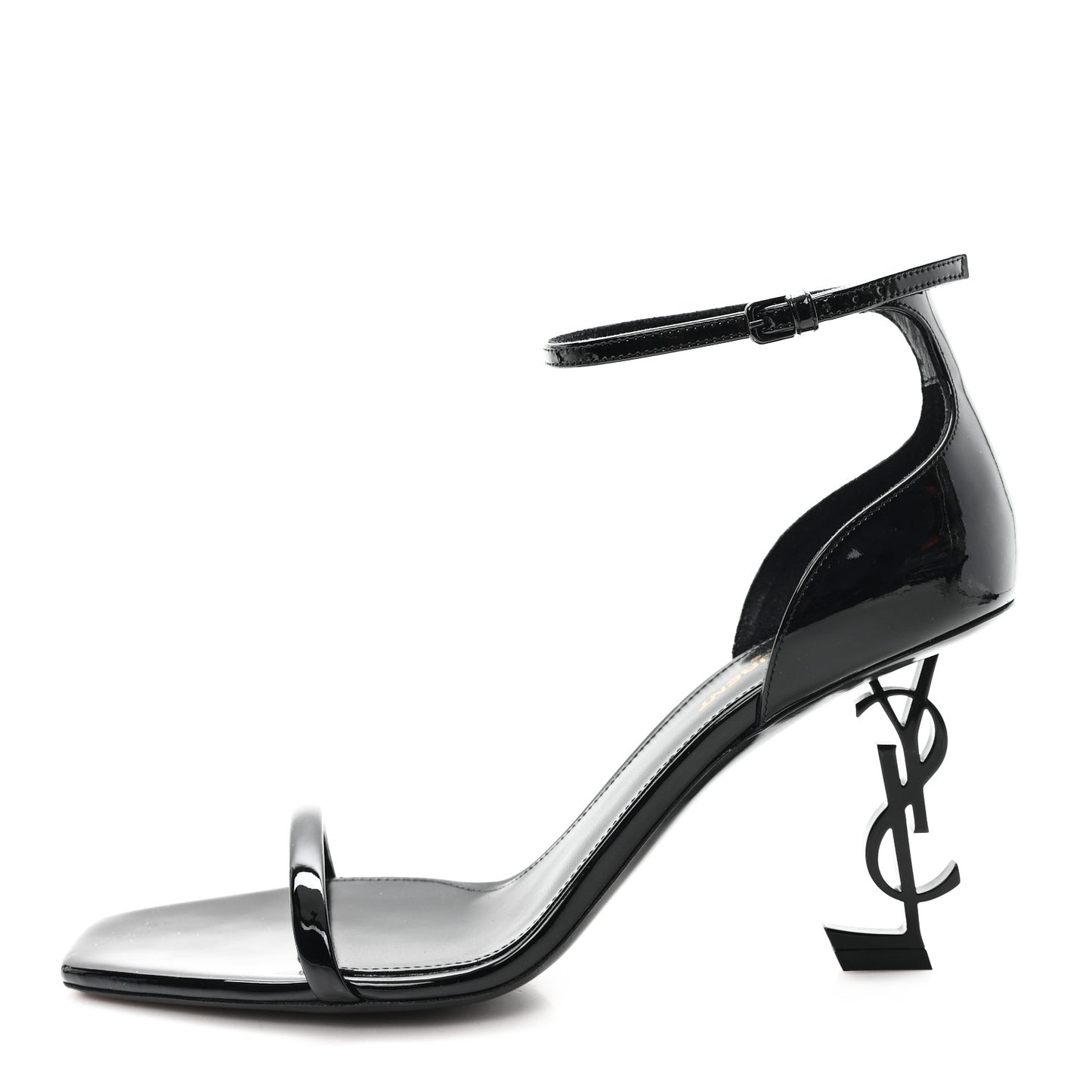 Patent Calfskin Opyum 85 Sandals 39.5 Black