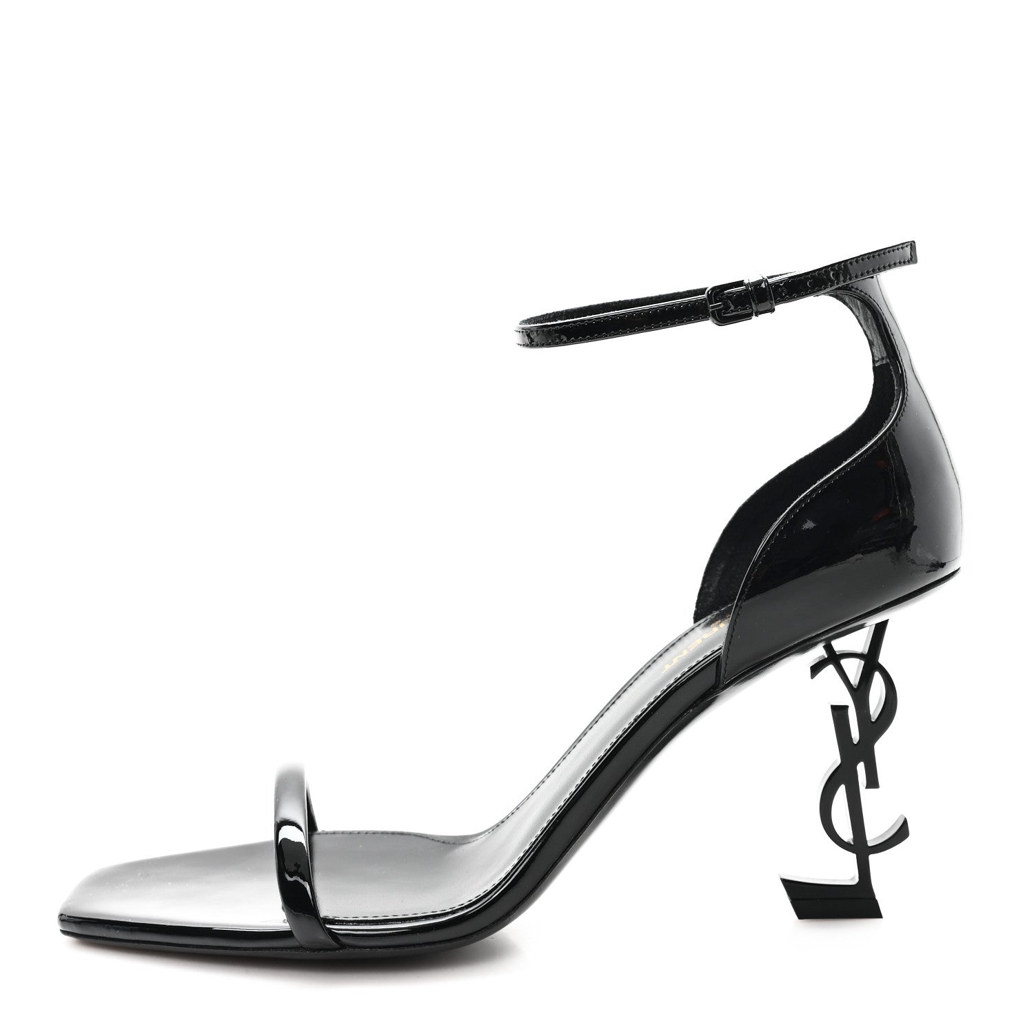 Saint Laurent Patent Calfskin Opyum 85 Sandals 39.5 Black 1 of 10