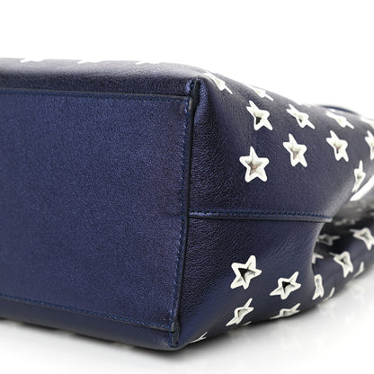 Jimmy Choo Metallic Nappa Perforated Star Sofia Shoulder Bag Navy White 8 of 8