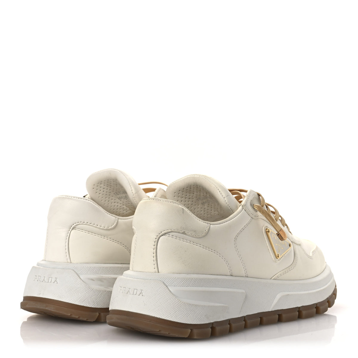 Prada Nappa Metal Triangle Logo Womens Prax 01 45mm Sneakers 36.5 Avorio 5 of 15