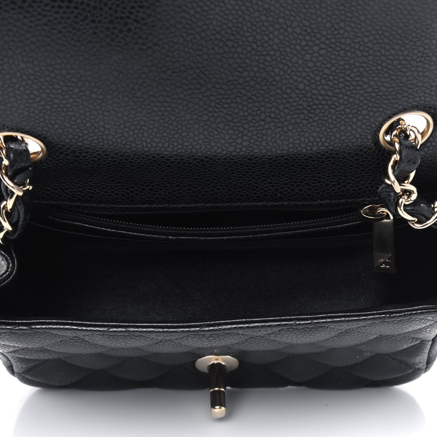 Caviar Quilted Mini Square Flap Black