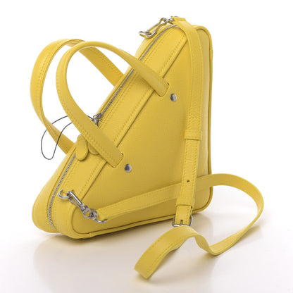 Balenciaga Shiny Day Calfskin Logo XS Triangle Duffle Jaune Black 3 of 10