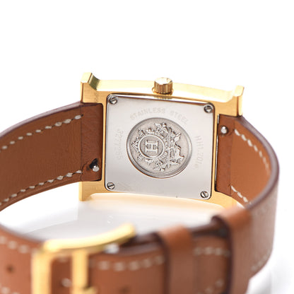 Hermes Stainless Steel Epsom 21mm Heure H Hour Quartz Watch Gold 4 of 5