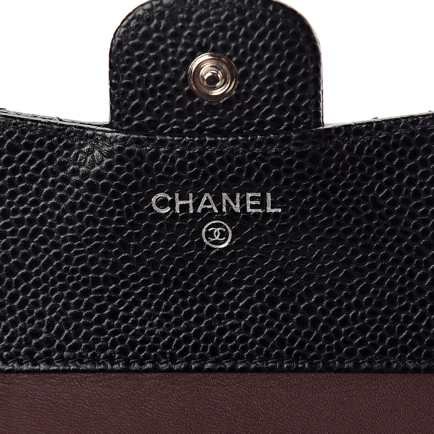Caviar Quilted Compact Flap Wallet Black