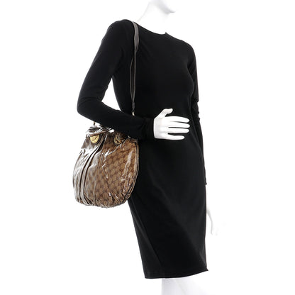 Gucci Crystal Monogram Small Hysteria Tote Dark Brown 2 of 8
