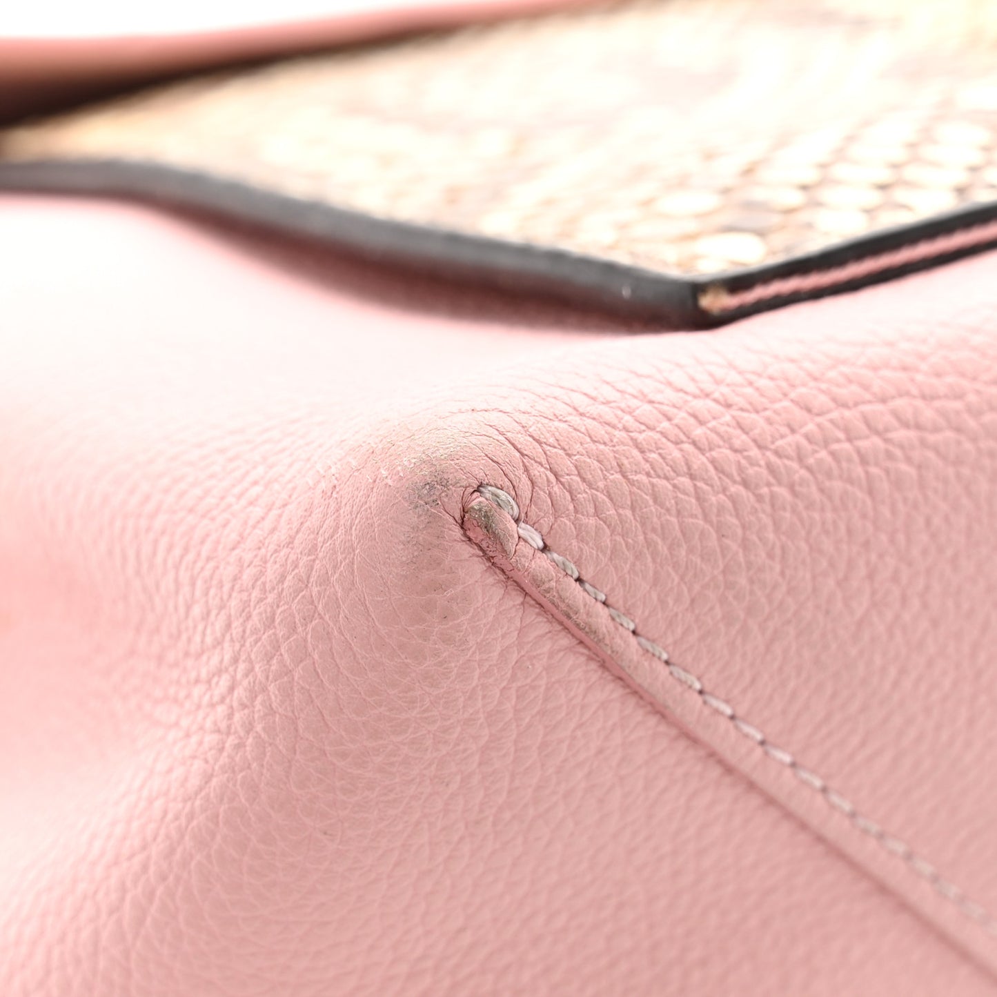 Calfskin Snakeskin Lockme MM Rose Ballerine