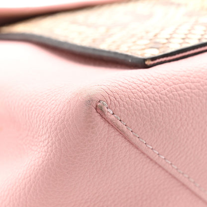 Louis Vuitton Calfskin Snakeskin Lockme MM Rose Ballerine 13 of 17