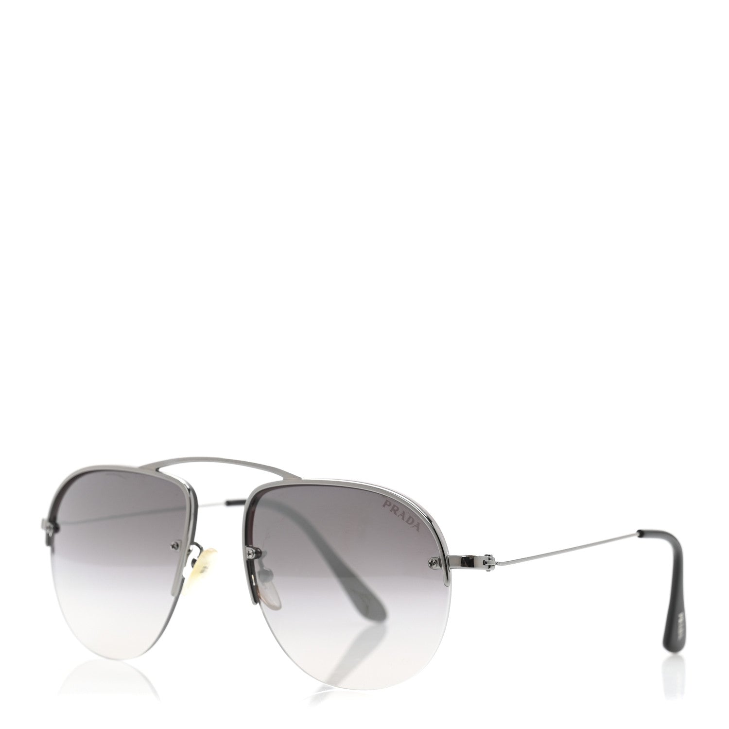 Prada Metal Aviator Sunglasses SPR58O Silver Black 1 of 8