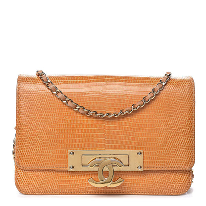 Chanel Lizard Golden Class Wallet on Chain WOC Orange 1 of 17