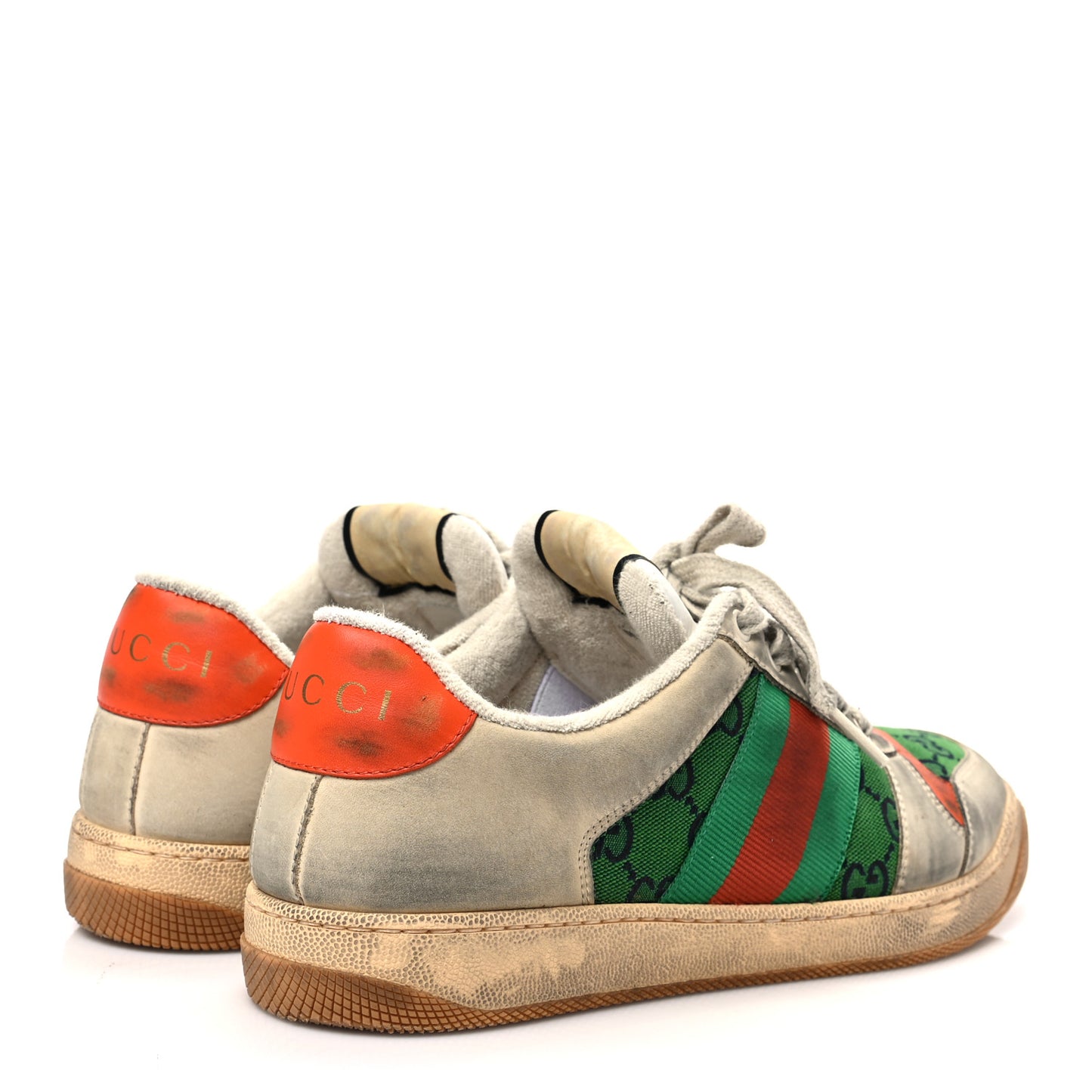 Nubuck Monogram Web Mens Screener Sneakers 7.5 New Sand Vintage Green Dusty Orange